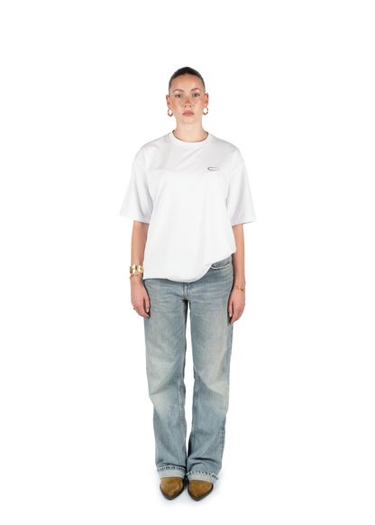Weißes Basic T-Shirt